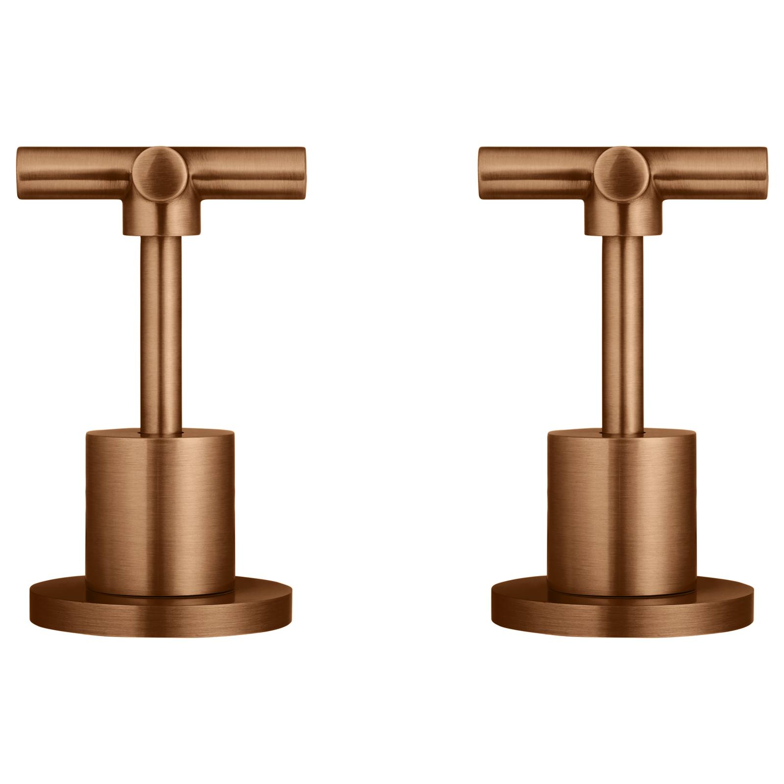 Round Cross Handle Jumper Valve Wall Top Assemblies, Lustre Bronze