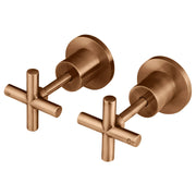 Round Cross Handle Jumper Valve Wall Top Assemblies, Lustre Bronze