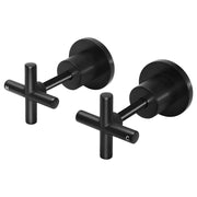 Round Cross Handle Jumper Valve Wall Top Assemblies, Matte Black