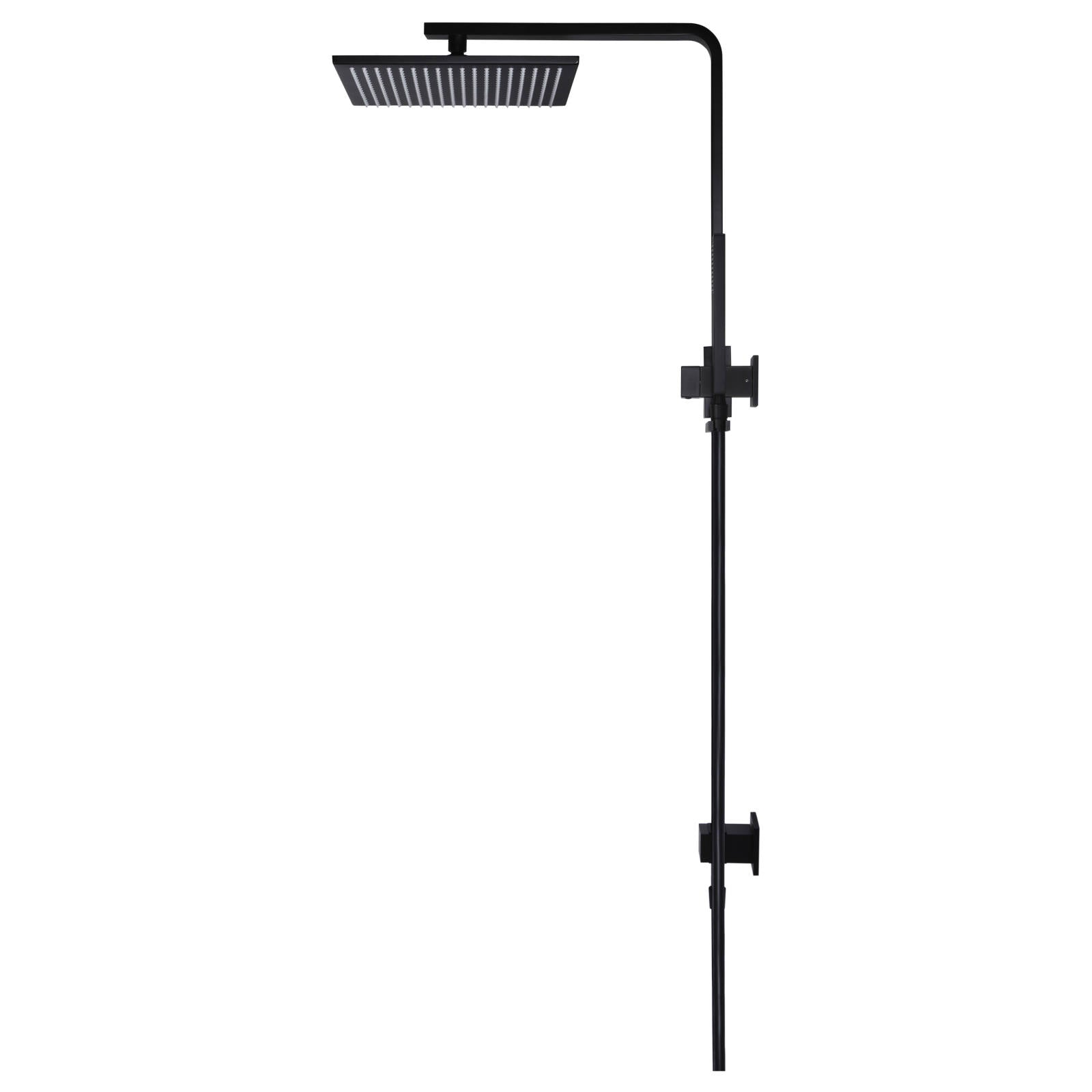 Square Combo Shower Rail, Matte Black