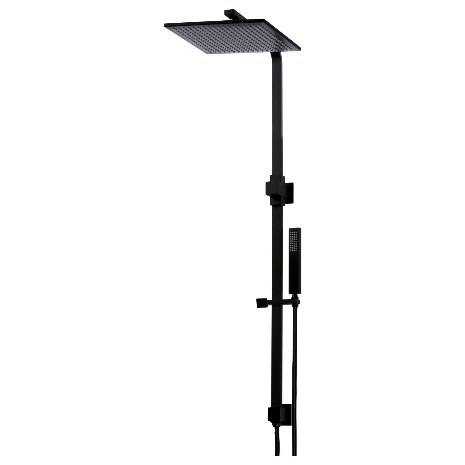 Square Combo Shower Rail, Matte Black