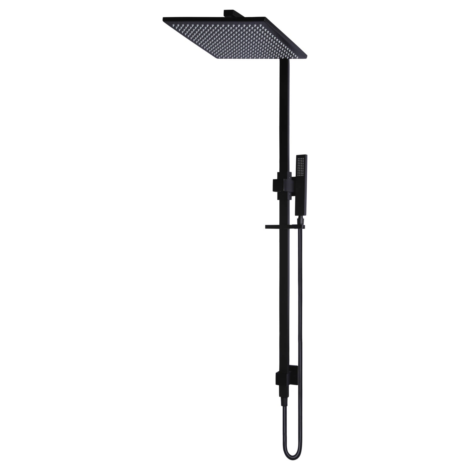 Square Combo Shower Rail, Matte Black