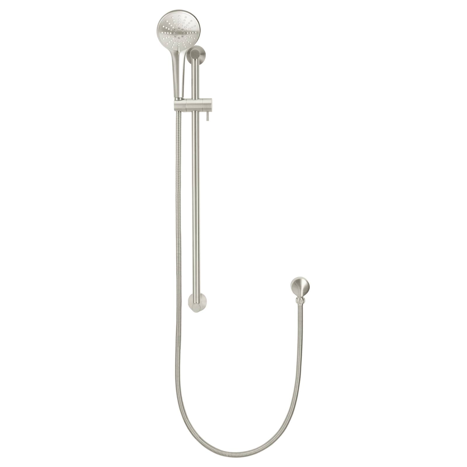 Round 3 Function Hand Shower on Rail Column, PVD Brushed Nickel