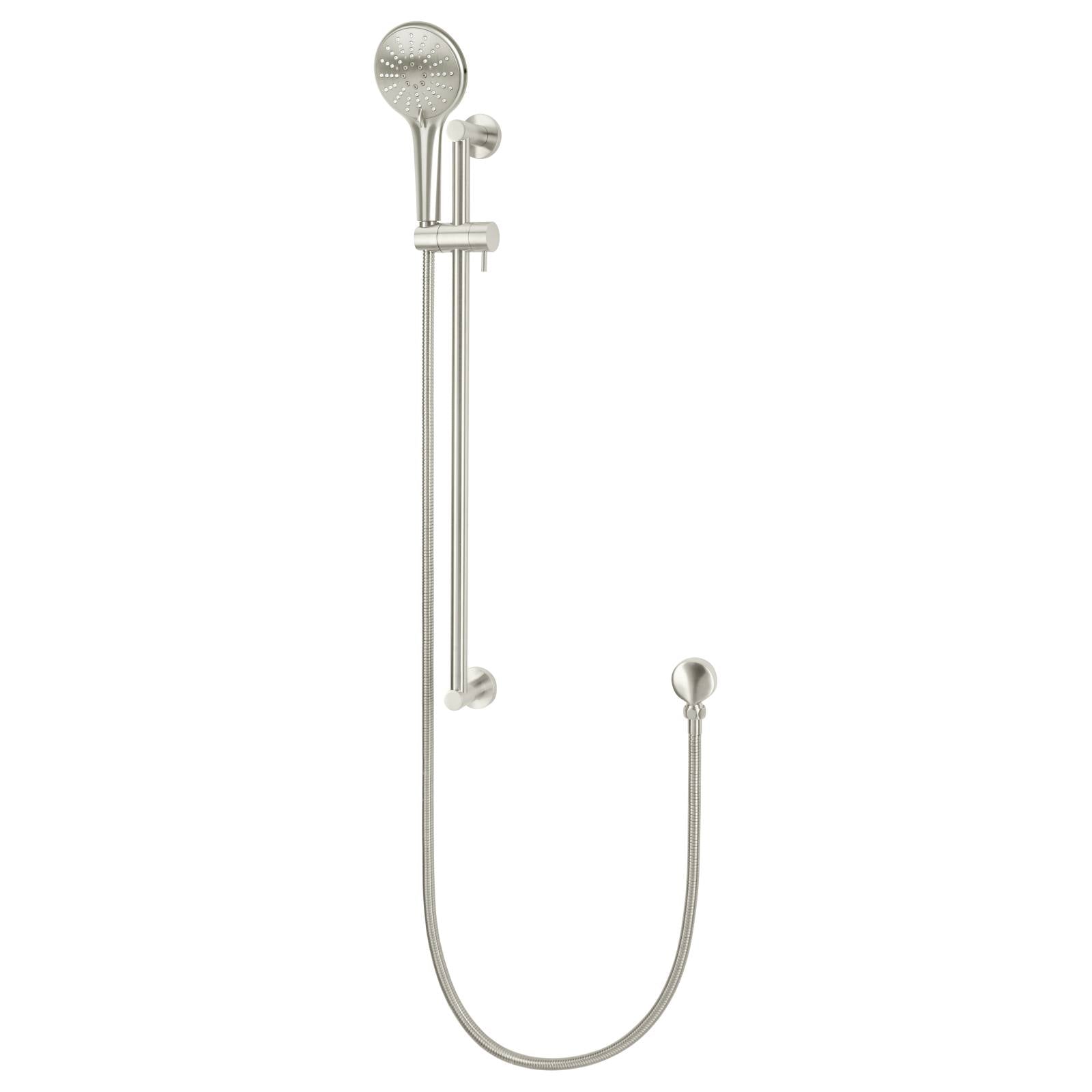 Round 3 Function Hand Shower on Rail Column, PVD Brushed Nickel
