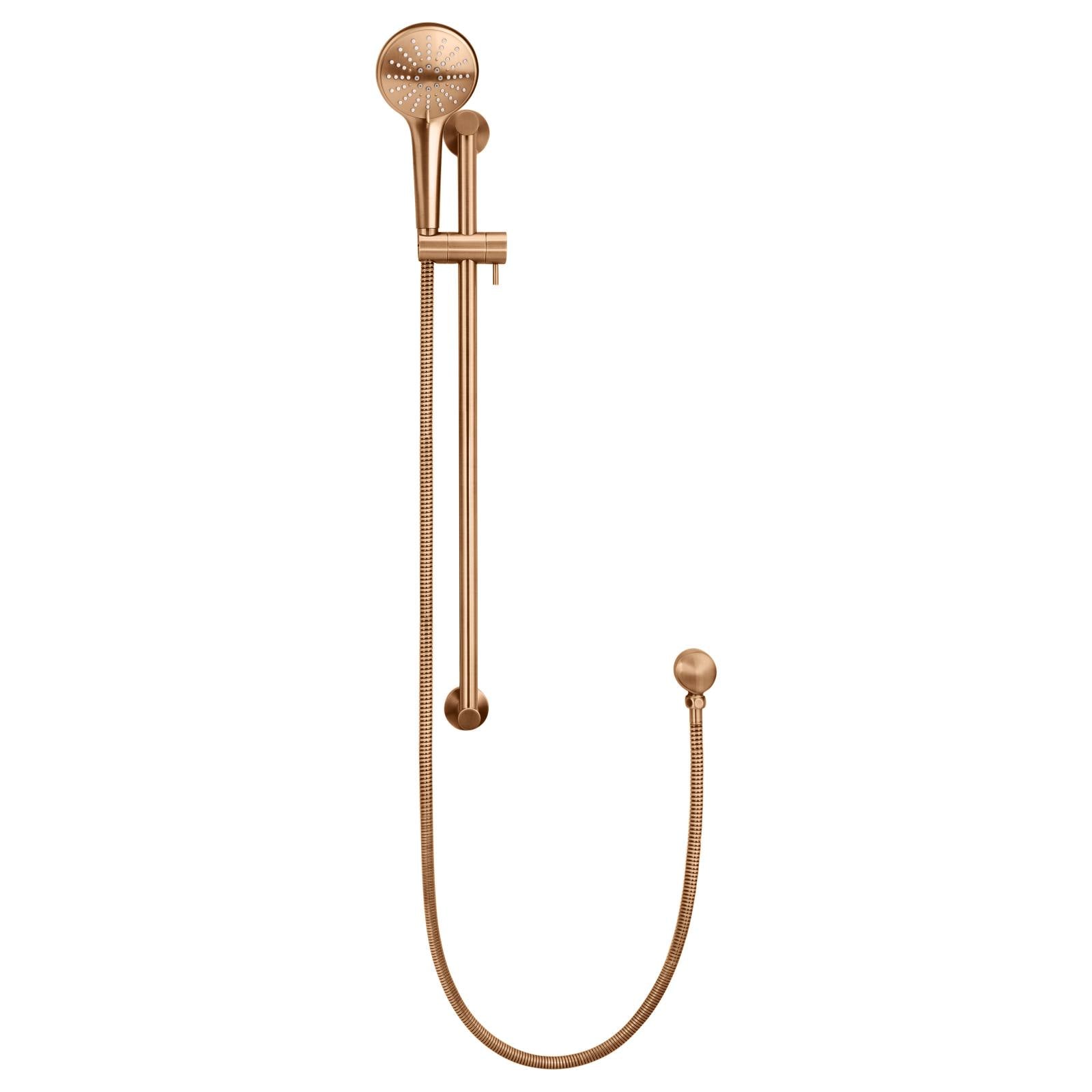 Round 3 Function Hand Shower on Rail Column, Lustre Bronze
