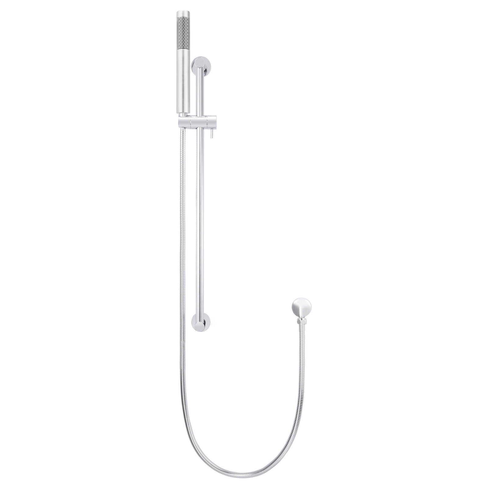 Round Shower on Rail Column, Polished Chrome