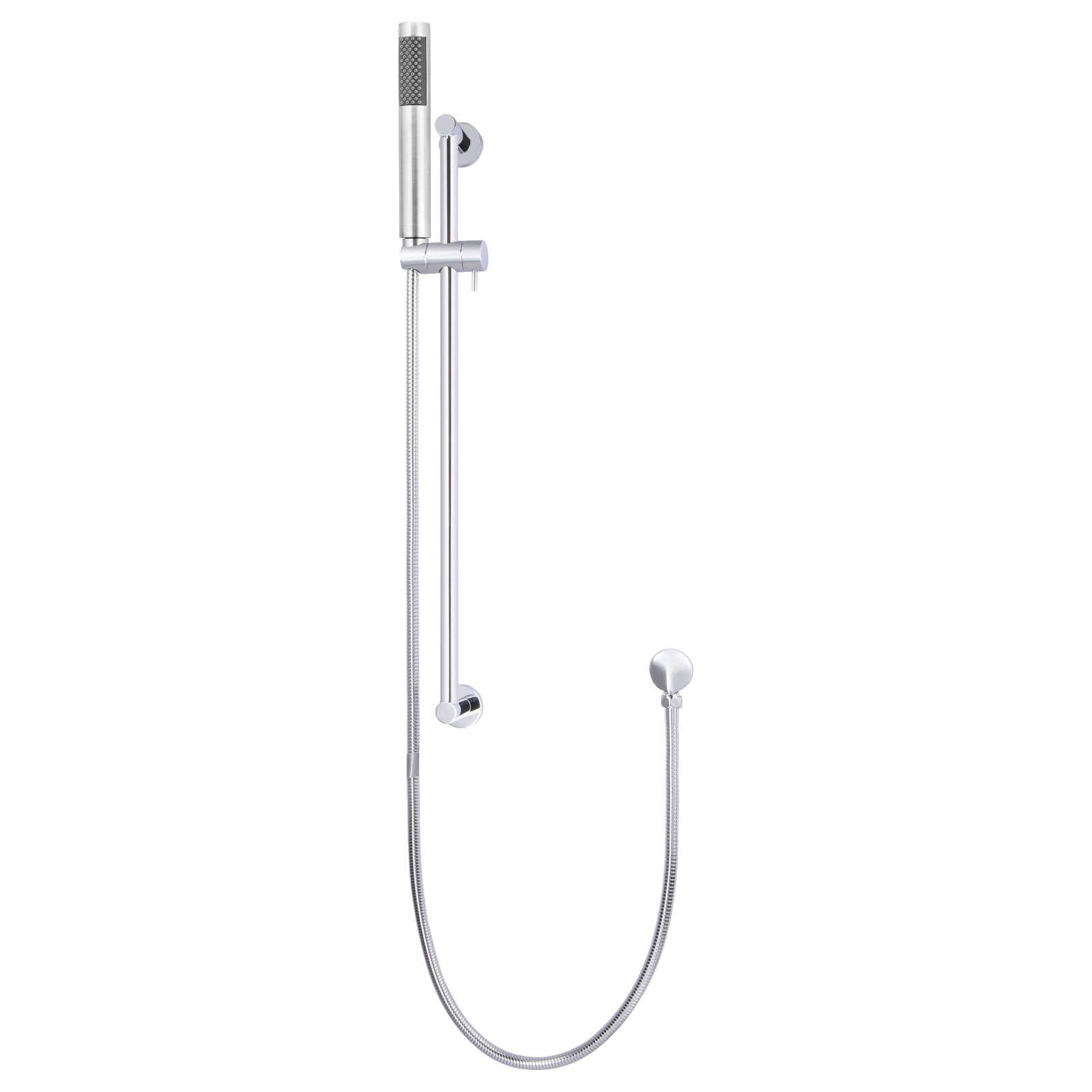 Round Shower on Rail Column, Polished Chrome