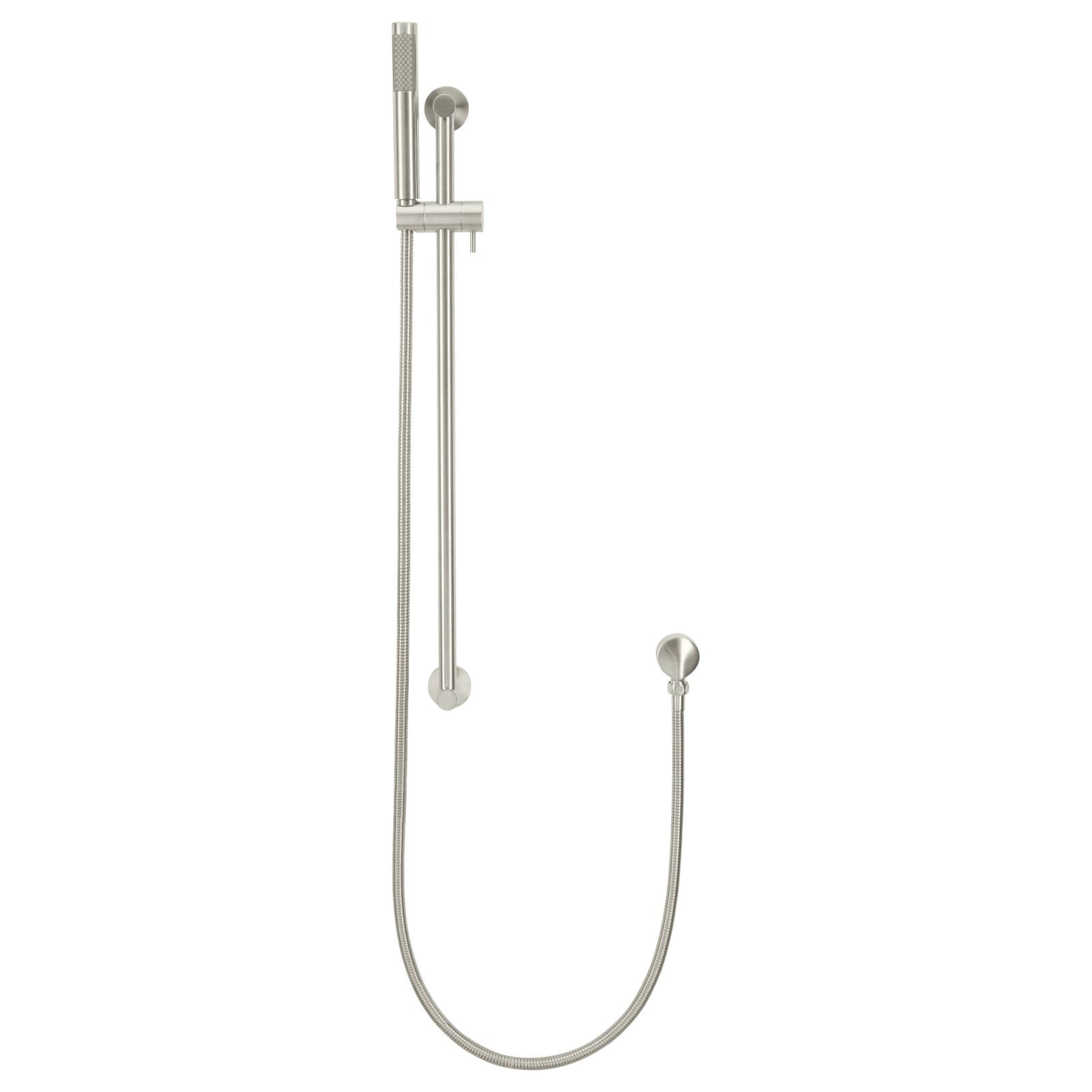 Round Hand Shower on Rail Column, PVD Brushed Nickel