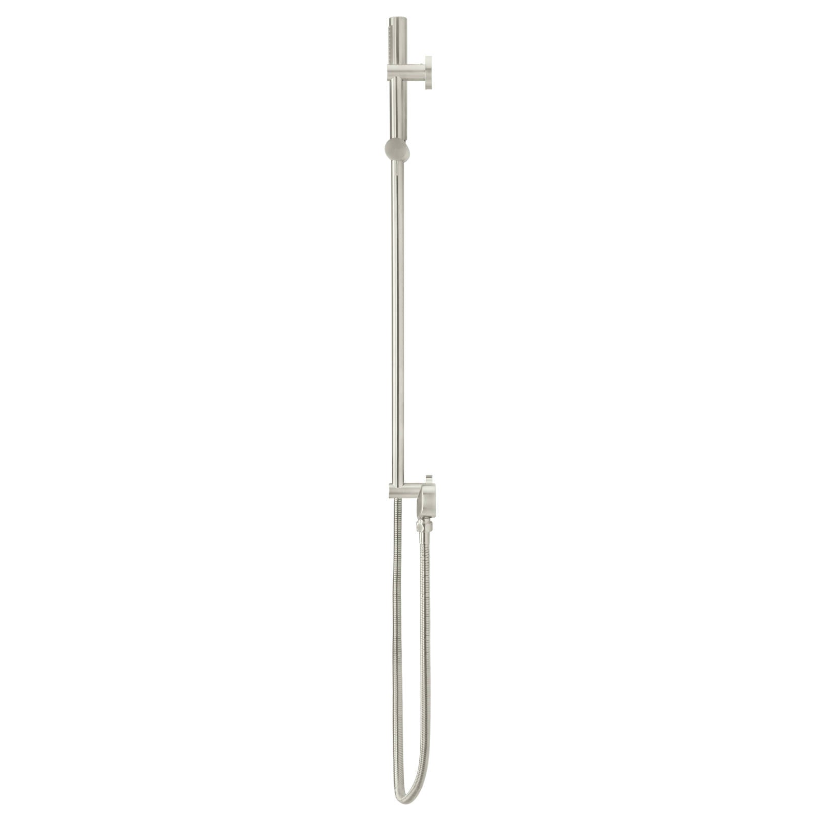 Round Hand Shower on Rail Column, PVD Brushed Nickel