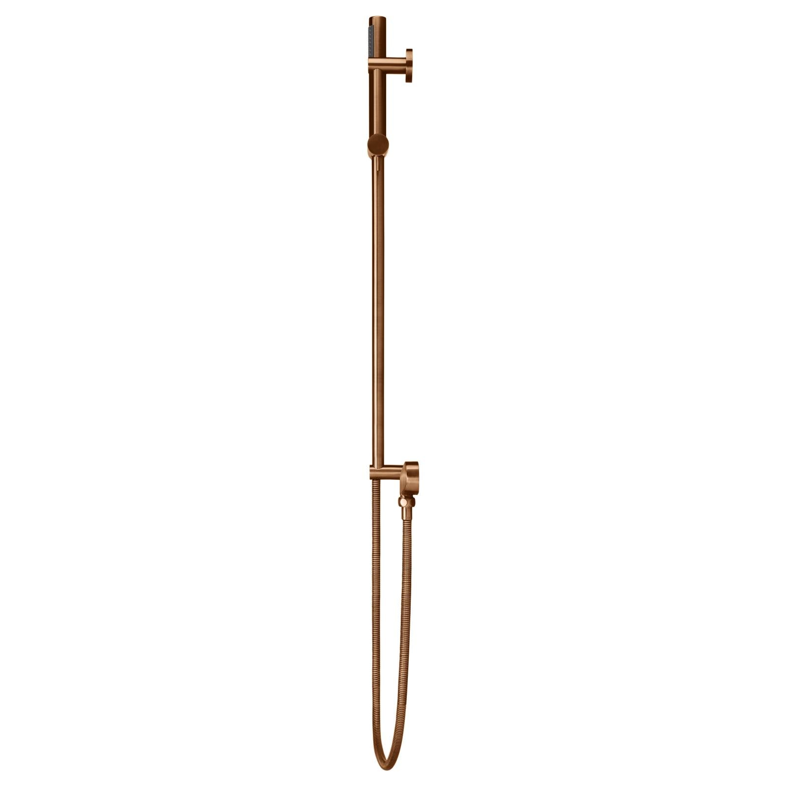 Round Hand Shower on Rail Column, Lustre Bronze