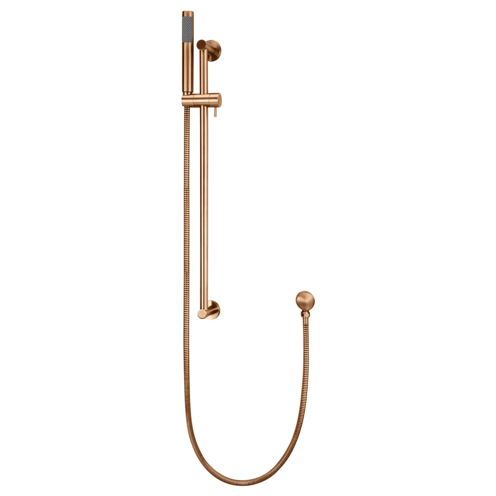 Round Hand Shower on Rail Column, Lustre Bronze