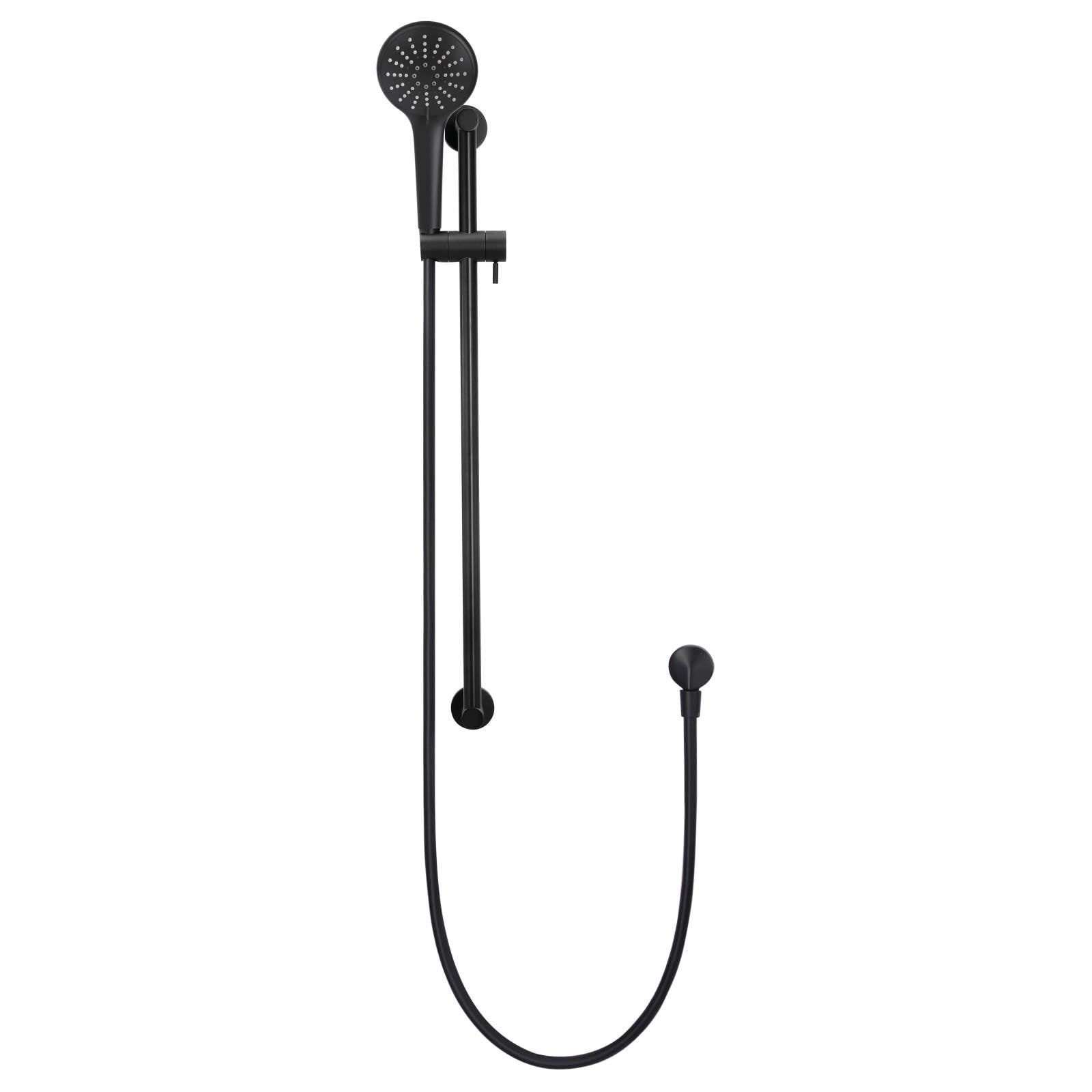 Round 3 Function Hand Shower on Rail Column, Matte Black