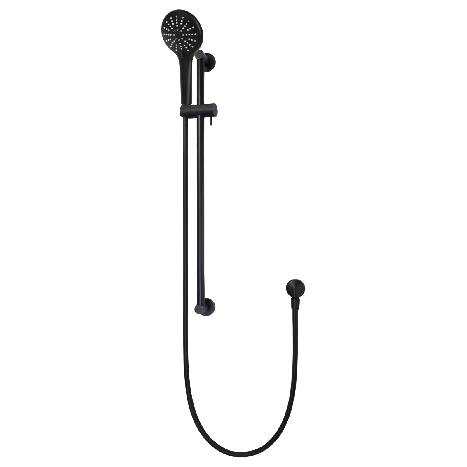 Round 3 Function Hand Shower on Rail Column, Matte Black