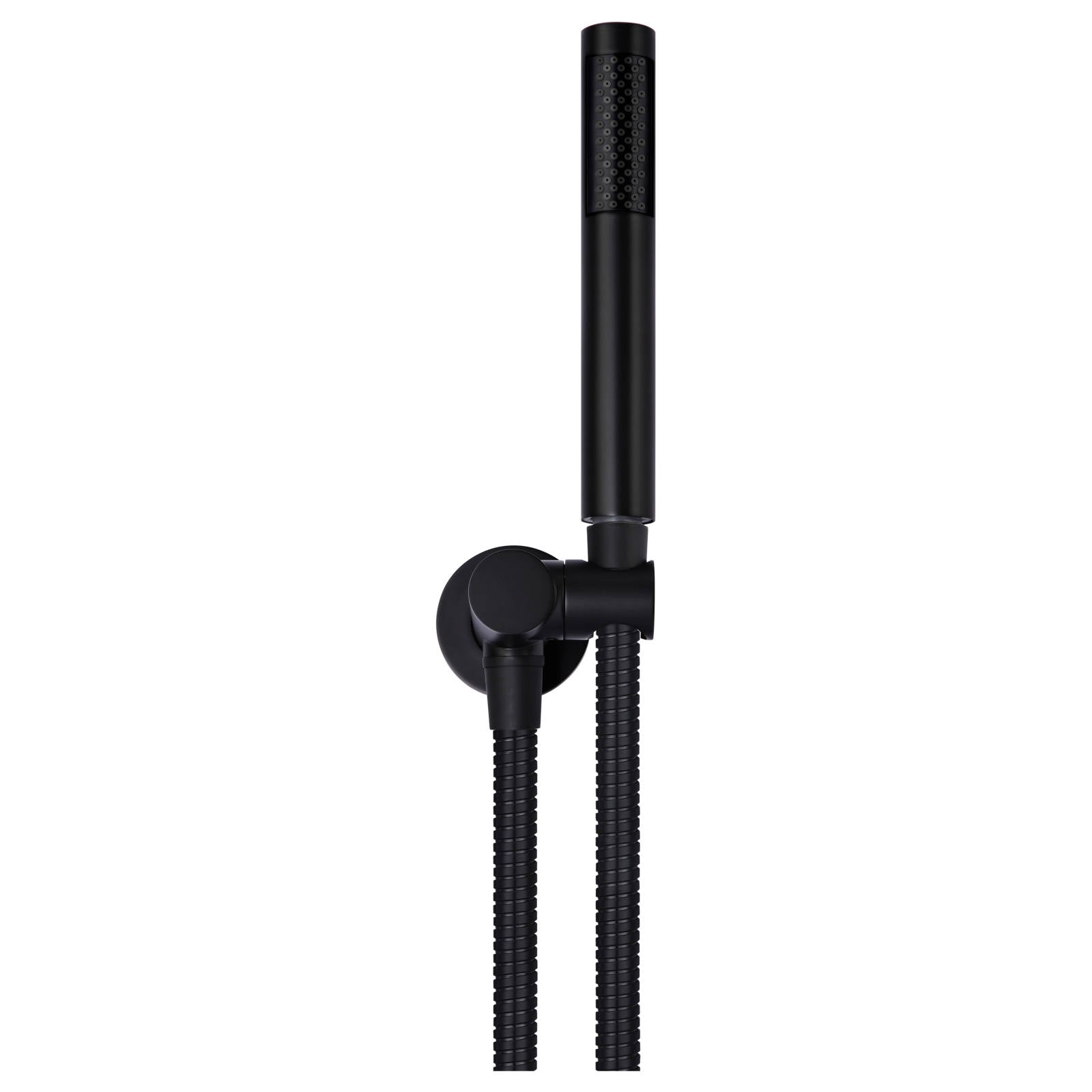 Round Shower on Swivel Bracket, Matte Black