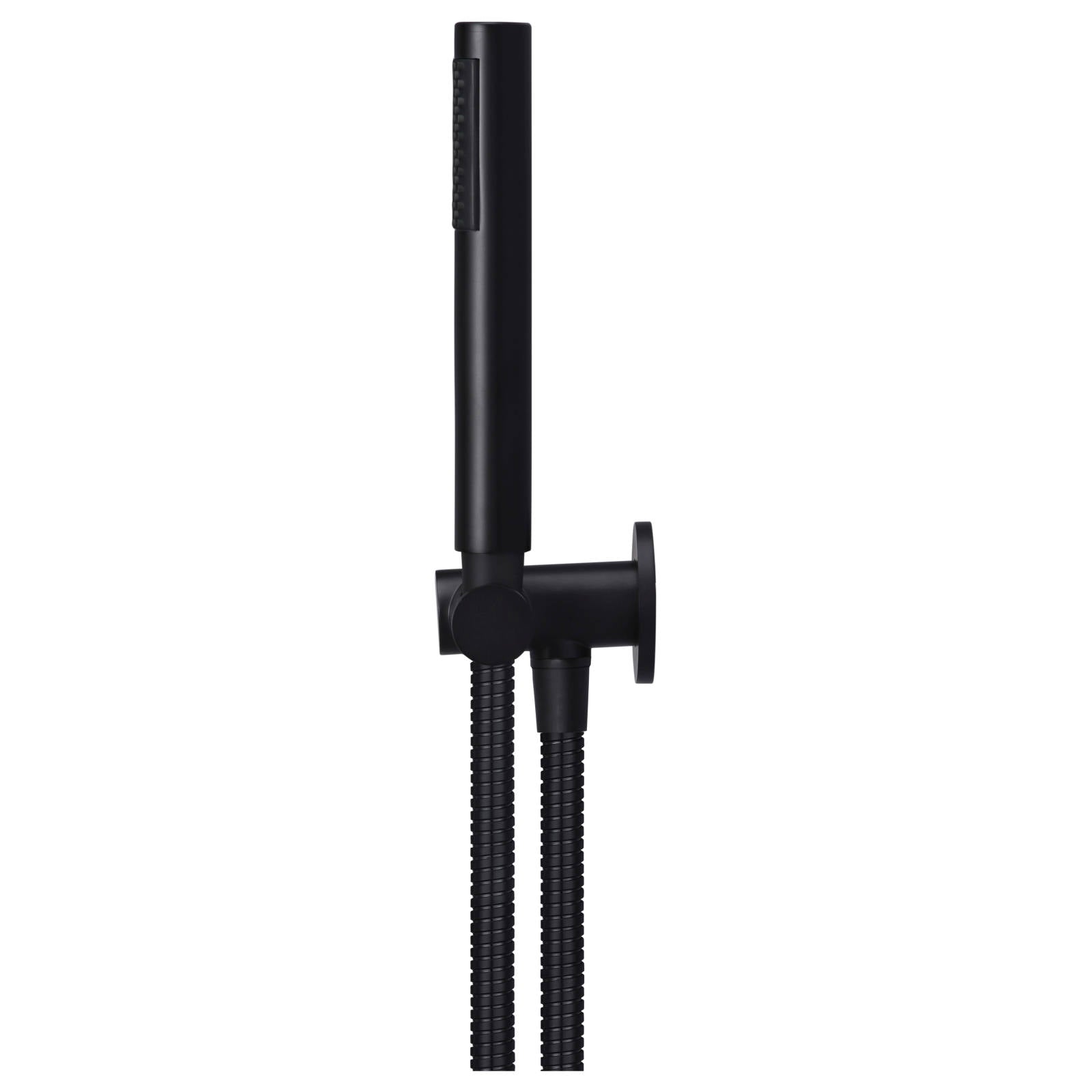 Round Shower on Swivel Bracket, Matte Black