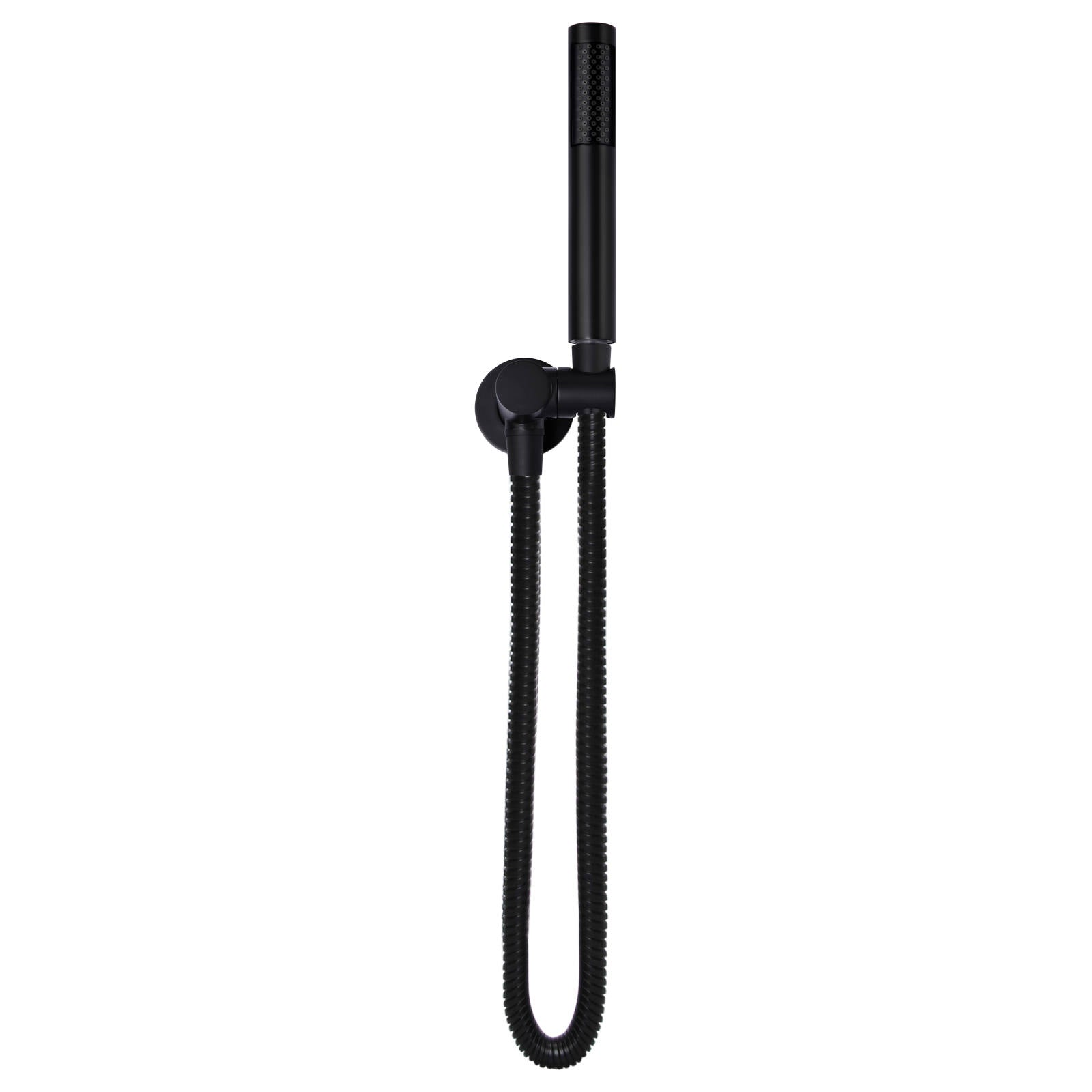 Round Shower on Swivel Bracket, Matte Black