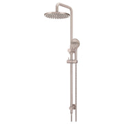 Round Combo Shower Rail, 200mm Rose, 3 Function Hand Shower, Champagne