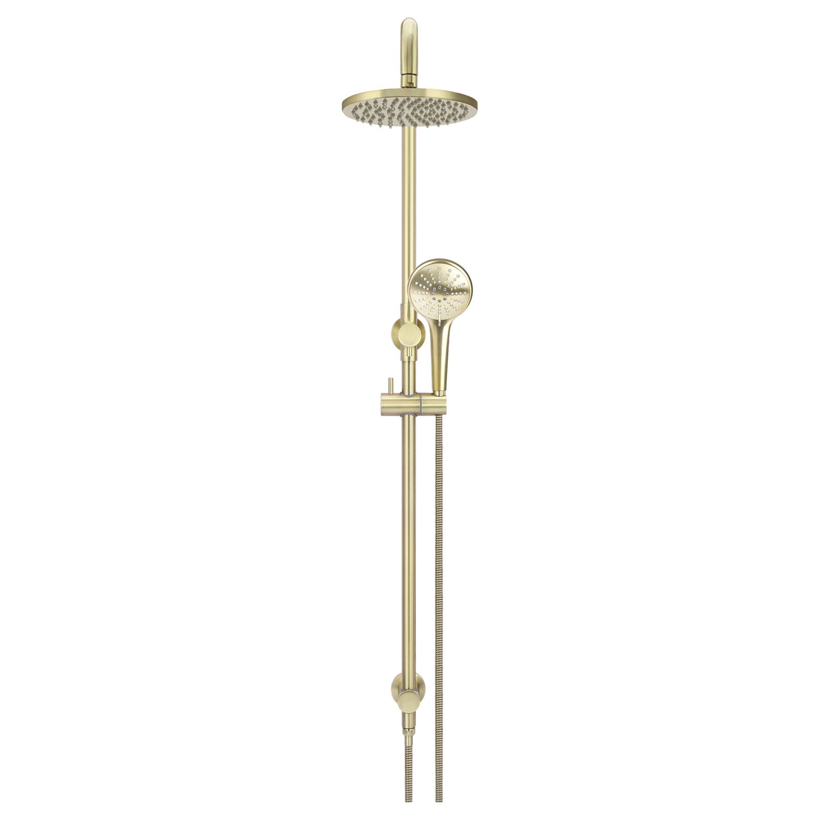 Round Combo Shower Rail, 200mm Rose, 3 Function Hand Shower, PVD Tiger Bronze