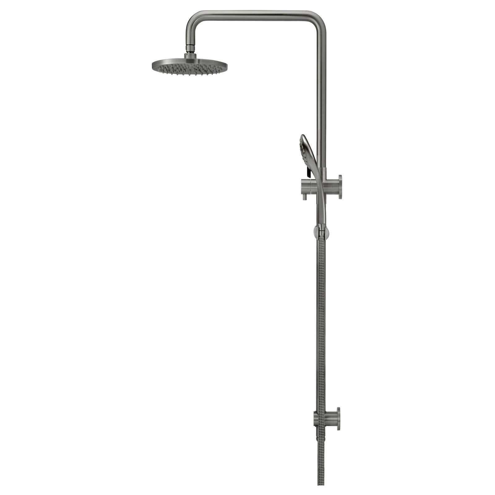 Round Combo Shower Rail, 200mm Rose, 3 Function Hand Shower, Shadow