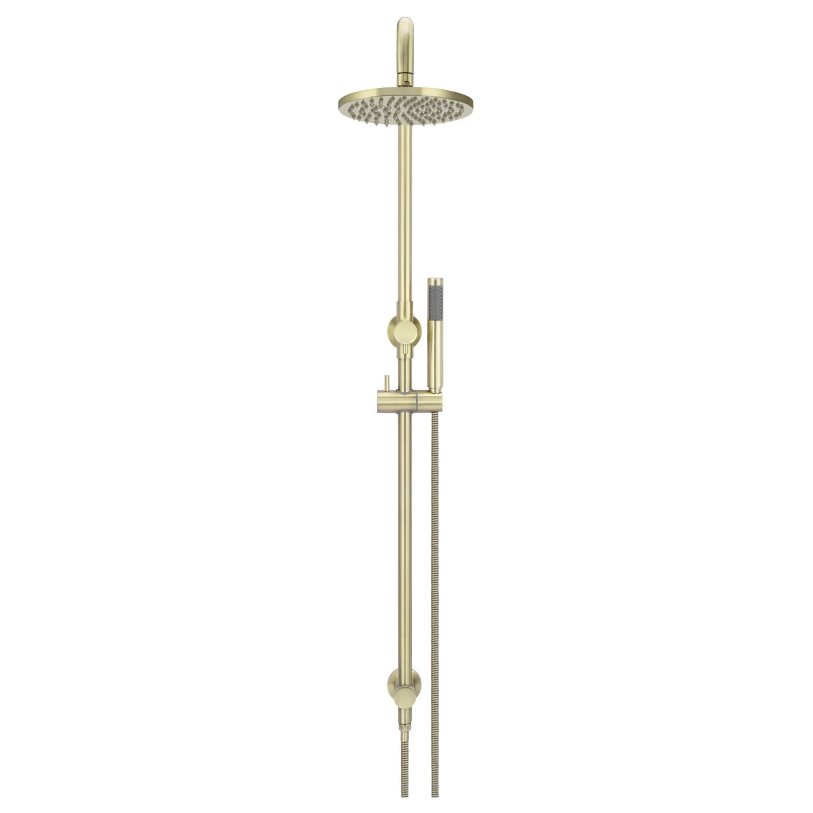 Round Combo Shower Rail, 200mm Rose w Hand Shower, PVD Tiger Bronze