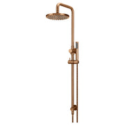 Round Combo Shower Rail, 200mm Rose w Hand Shower, Lustre Bronze