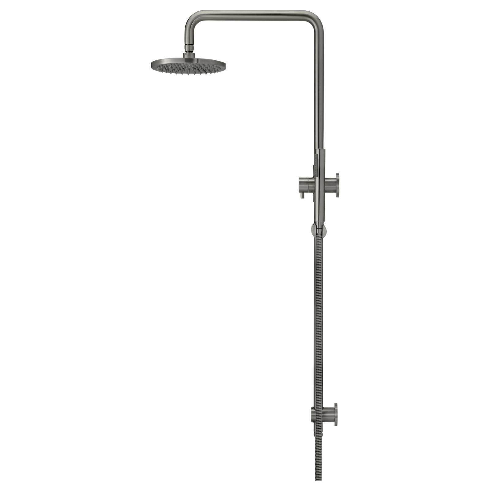 Round Combo Shower Rail, 200mm Rose w Hand Shower, Shadow