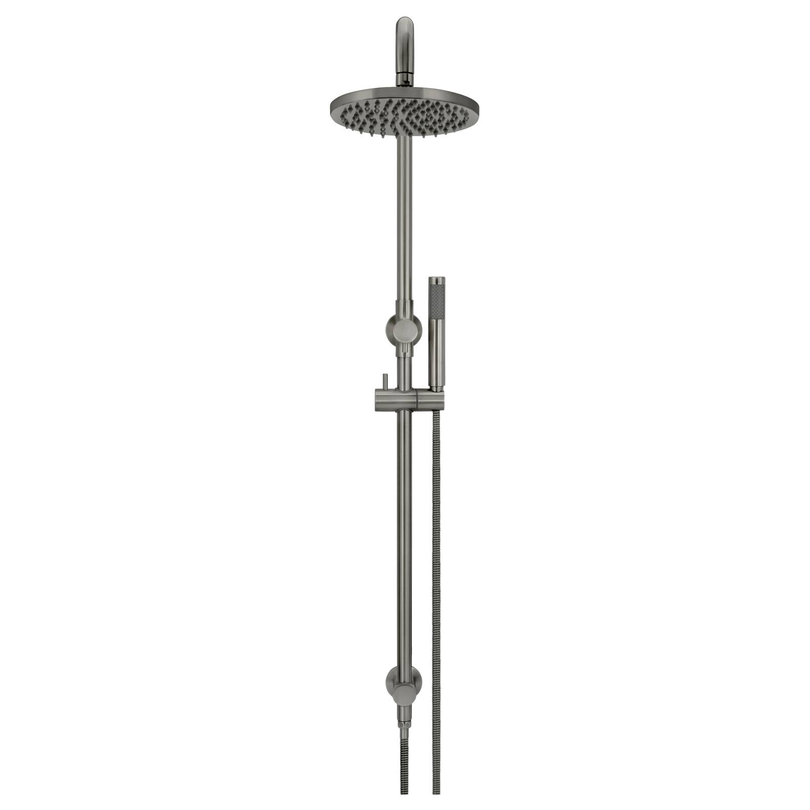 Round Combo Shower Rail, 200mm Rose w Hand Shower, Shadow