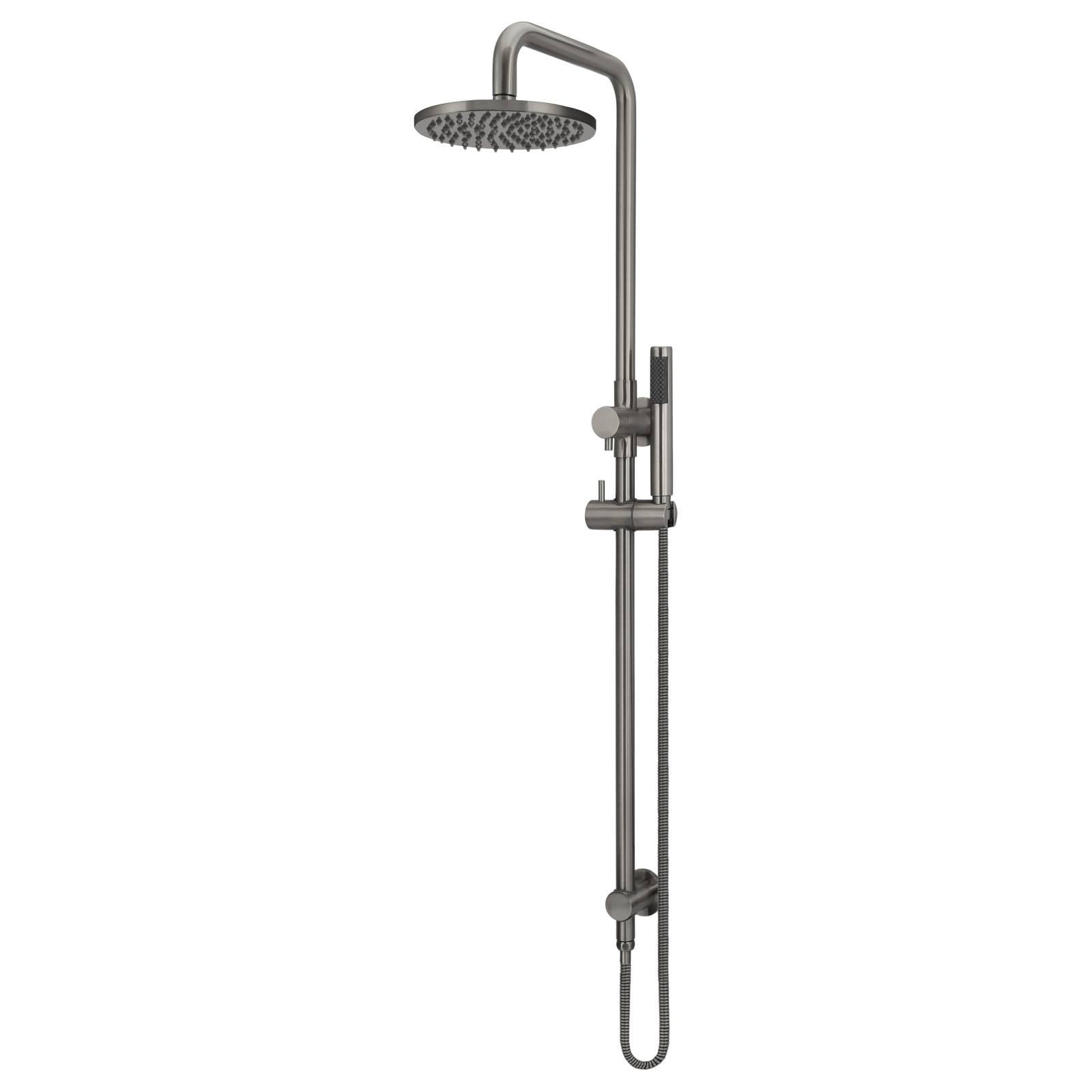 Round Combo Shower Rail, 200mm Rose w Hand Shower, Shadow