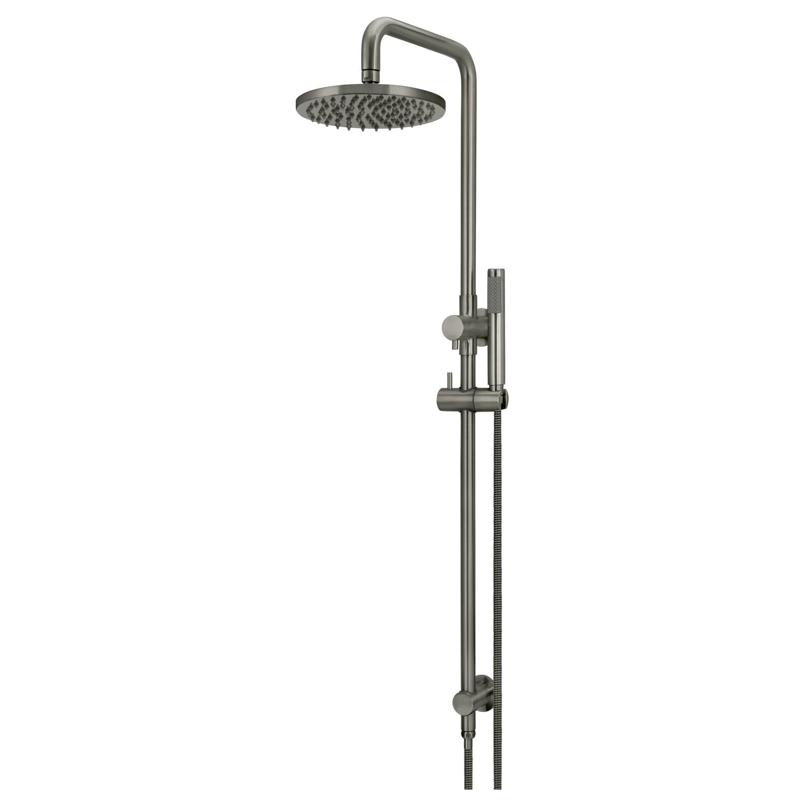 Round Combo Shower Rail, 200mm Rose w Hand Shower, Shadow