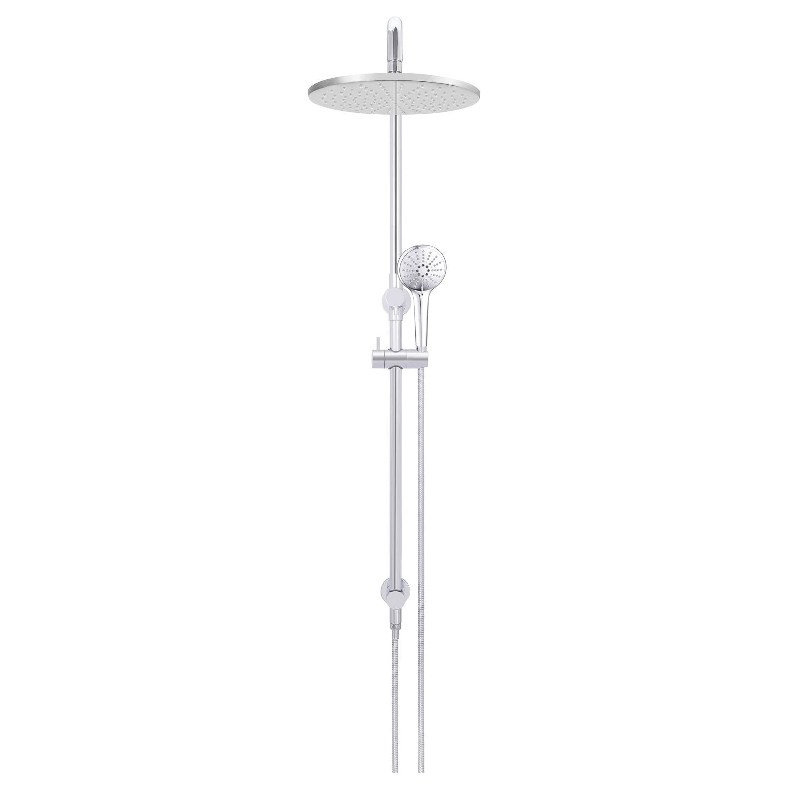 Round Combo Shower Rail, 300mm Rose, 3 Function Hand Shower, Polished Chrome
