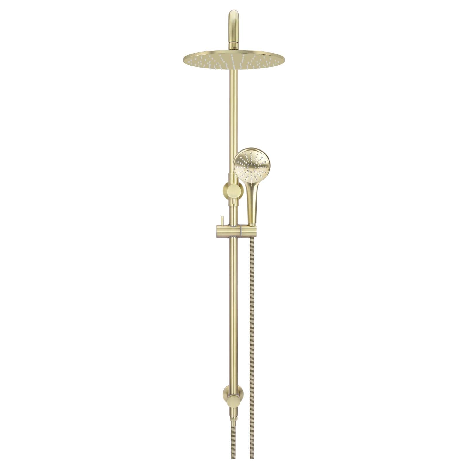 Round Combo Shower Rail, 300mm Rose, 3 Function Hand Shower, PVD Tiger Bronze