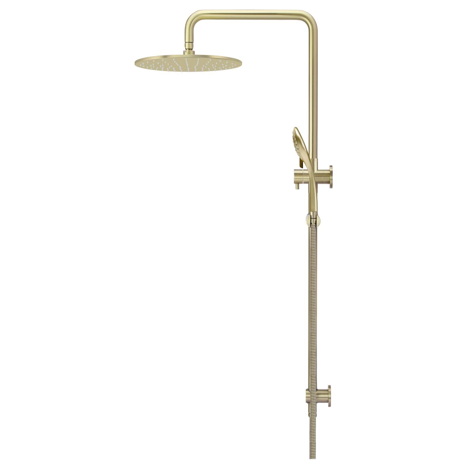Round Combo Shower Rail, 300mm Rose, 3 Function Hand Shower, PVD Tiger Bronze