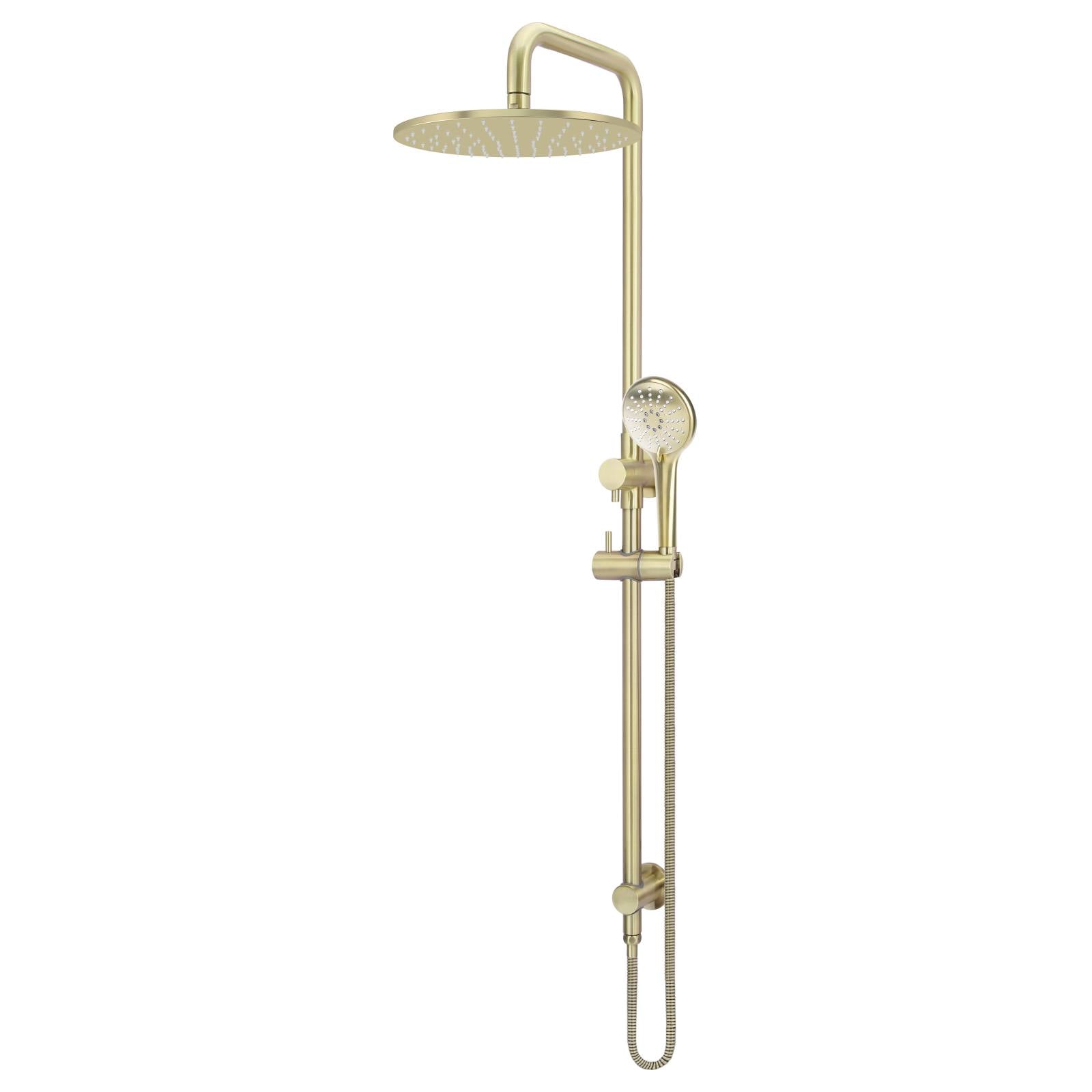 Round Combo Shower Rail, 300mm Rose, 3 Function Hand Shower, PVD Tiger Bronze