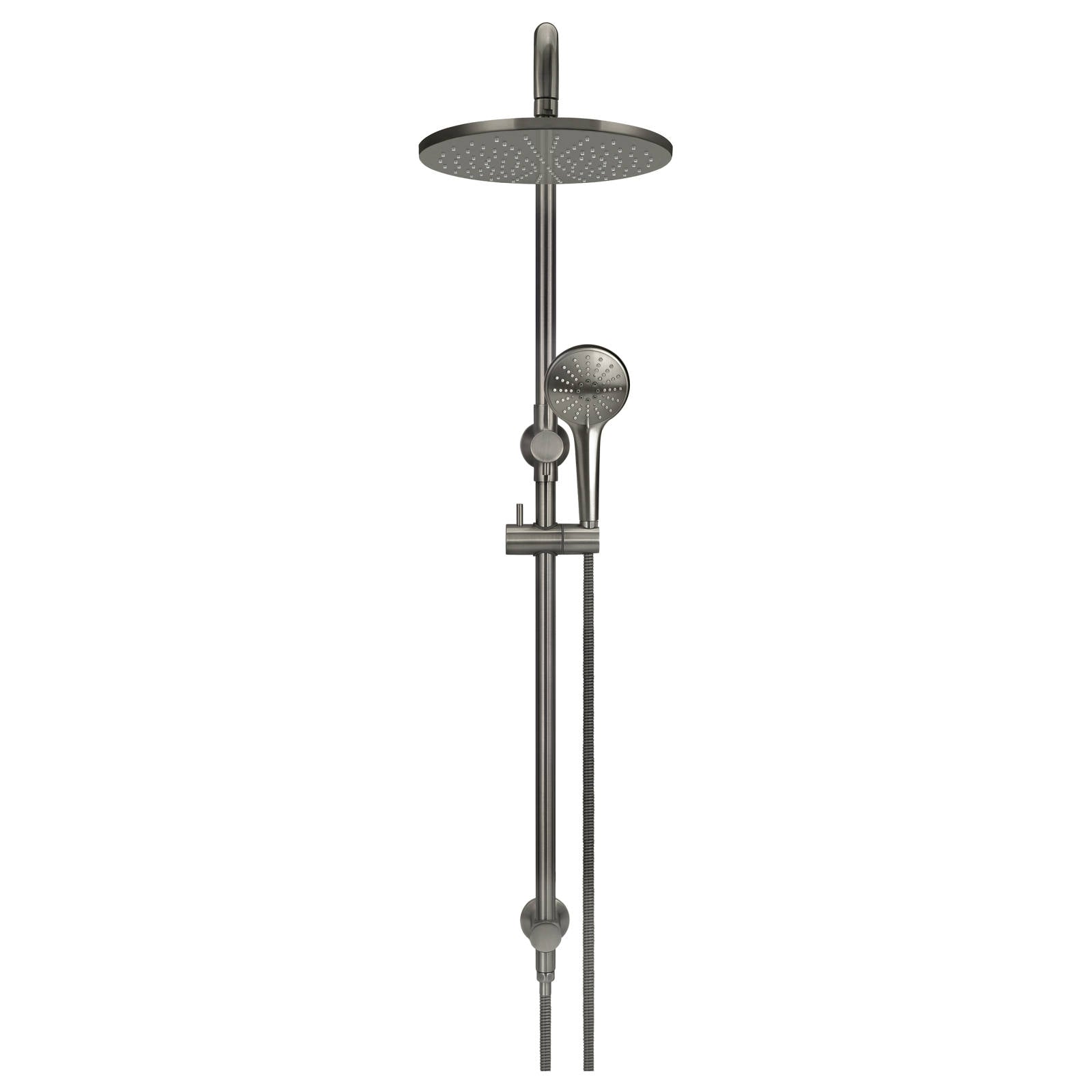 Round Combo Shower Rail, 300mm Rose, 3 Function Hand Shower, Shadow