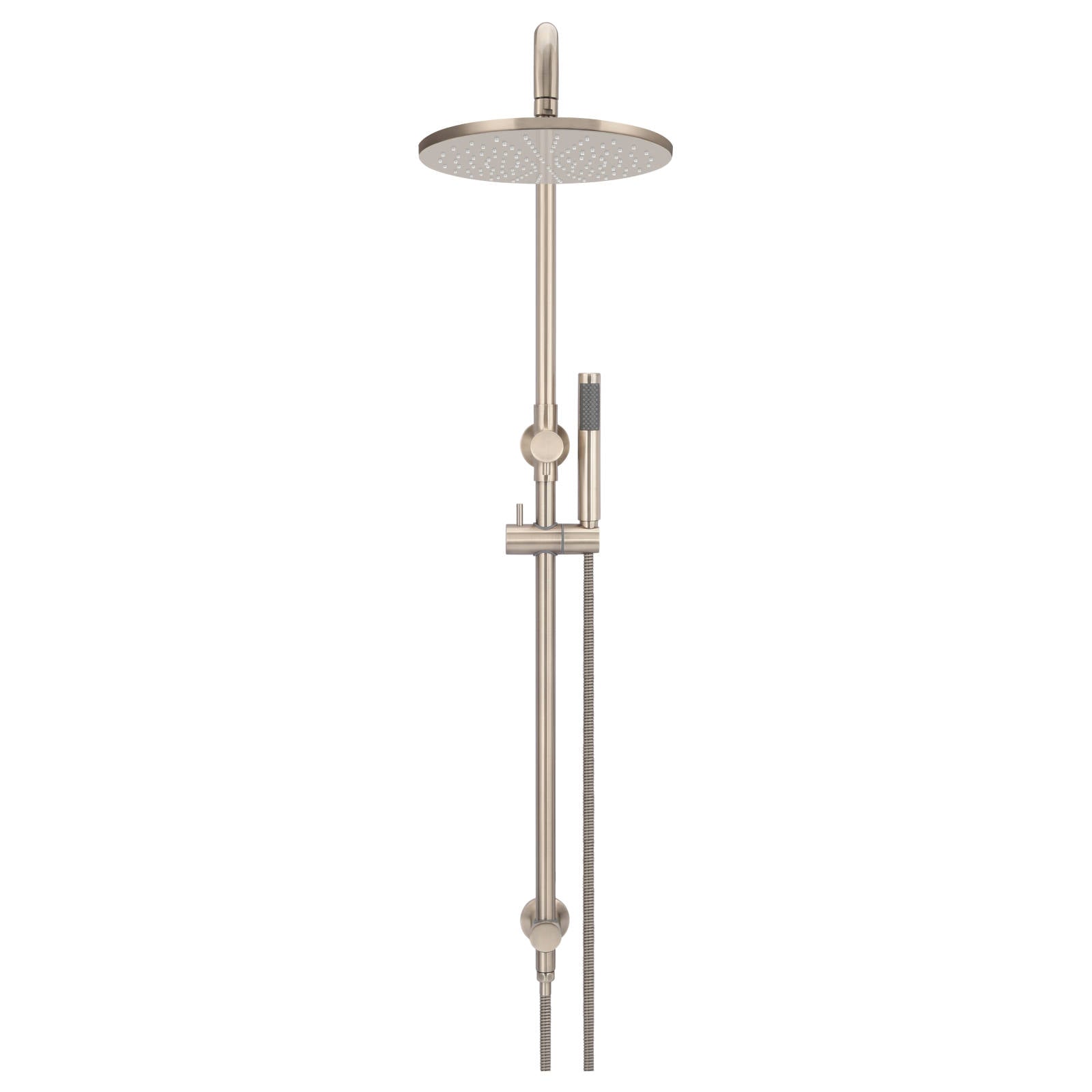 Round Combo Shower Rail, 300mm Rose w Hand Shower, Champagne