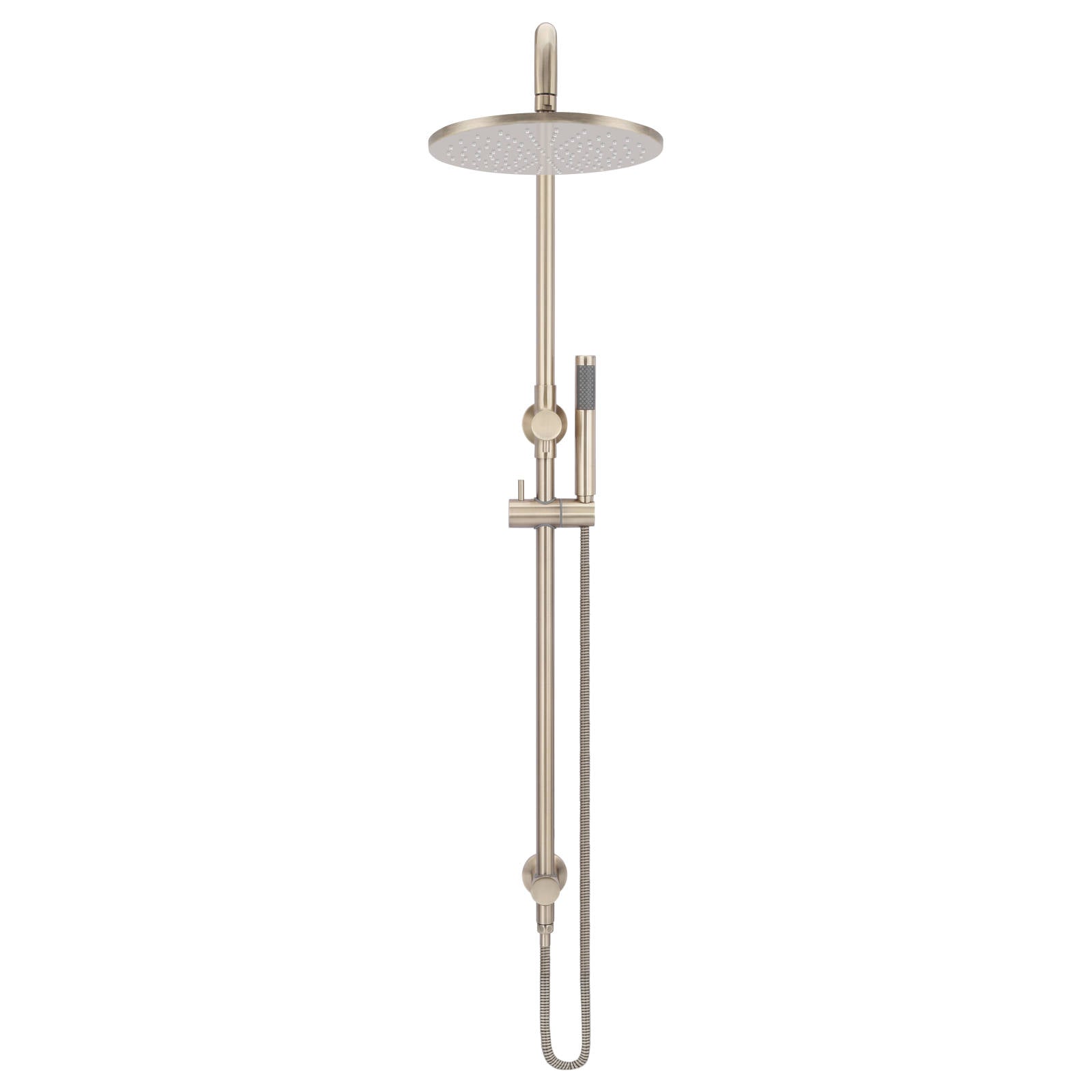 Round Combo Shower Rail, 300mm Rose w Hand Shower, Champagne
