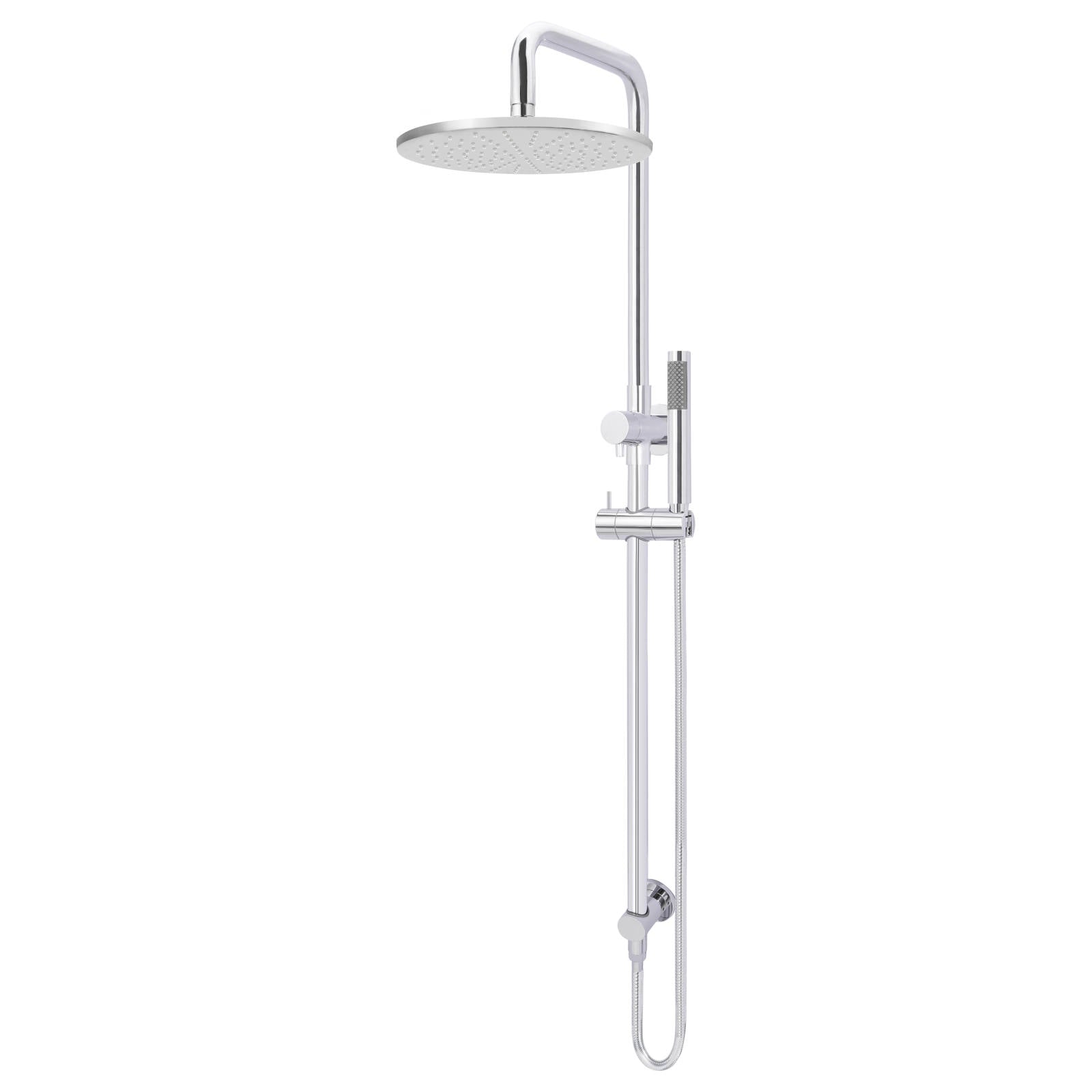 Round Combo Shower Rail, 300mm Rose w Hand Shower, Polished Chrome