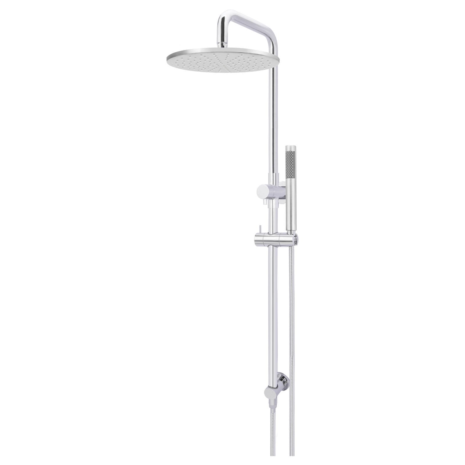 Round Combo Shower Rail, 300mm Rose w Hand Shower, Polished Chrome
