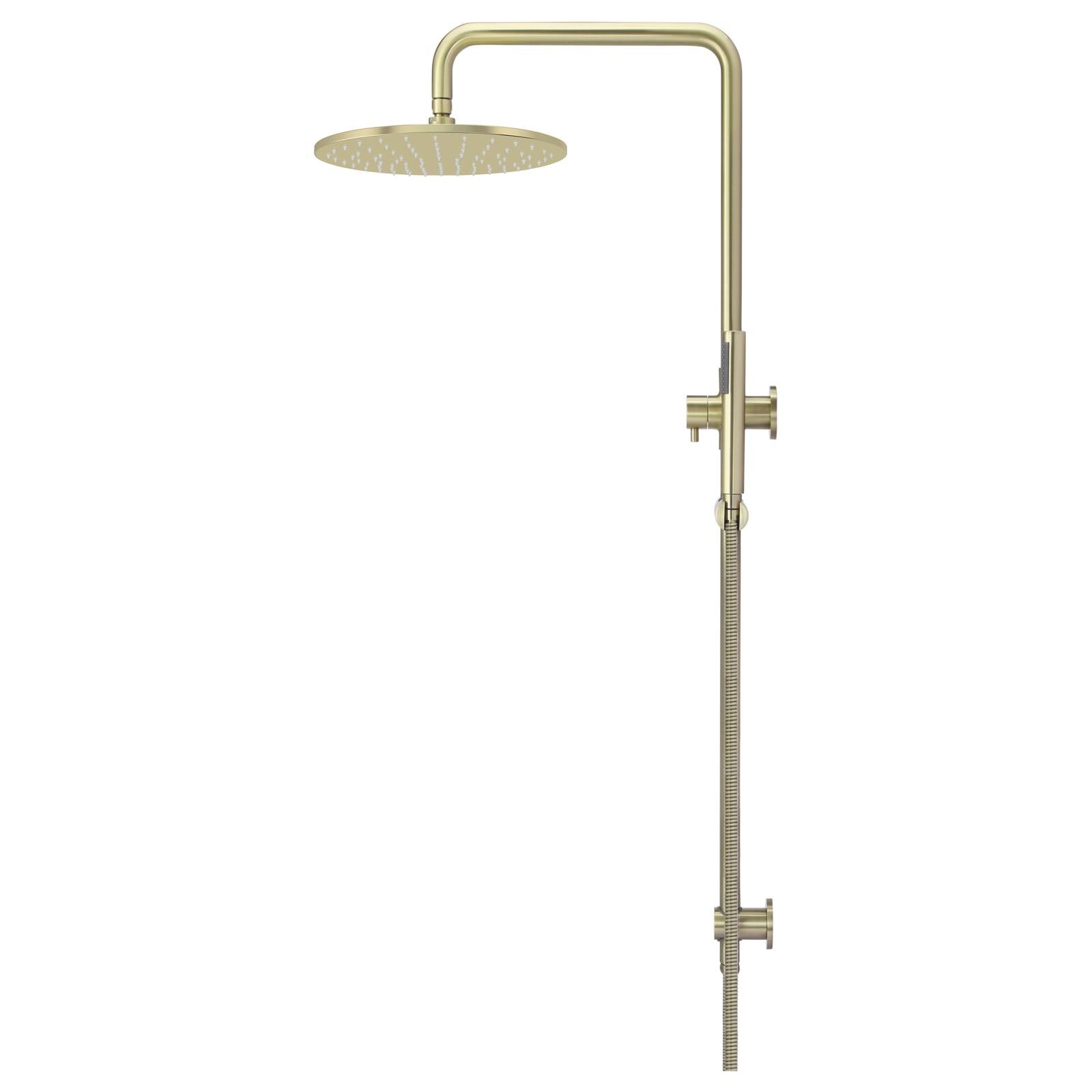Round Combo Shower Rail, 300mm Rose w Hand Shower, PVD Tiger Bronze