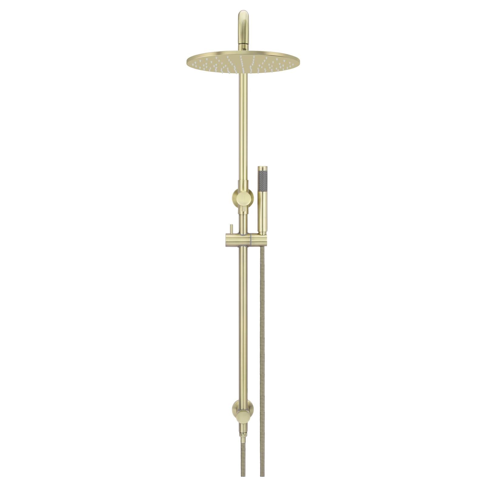 Round Combo Shower Rail, 300mm Rose w Hand Shower, PVD Tiger Bronze