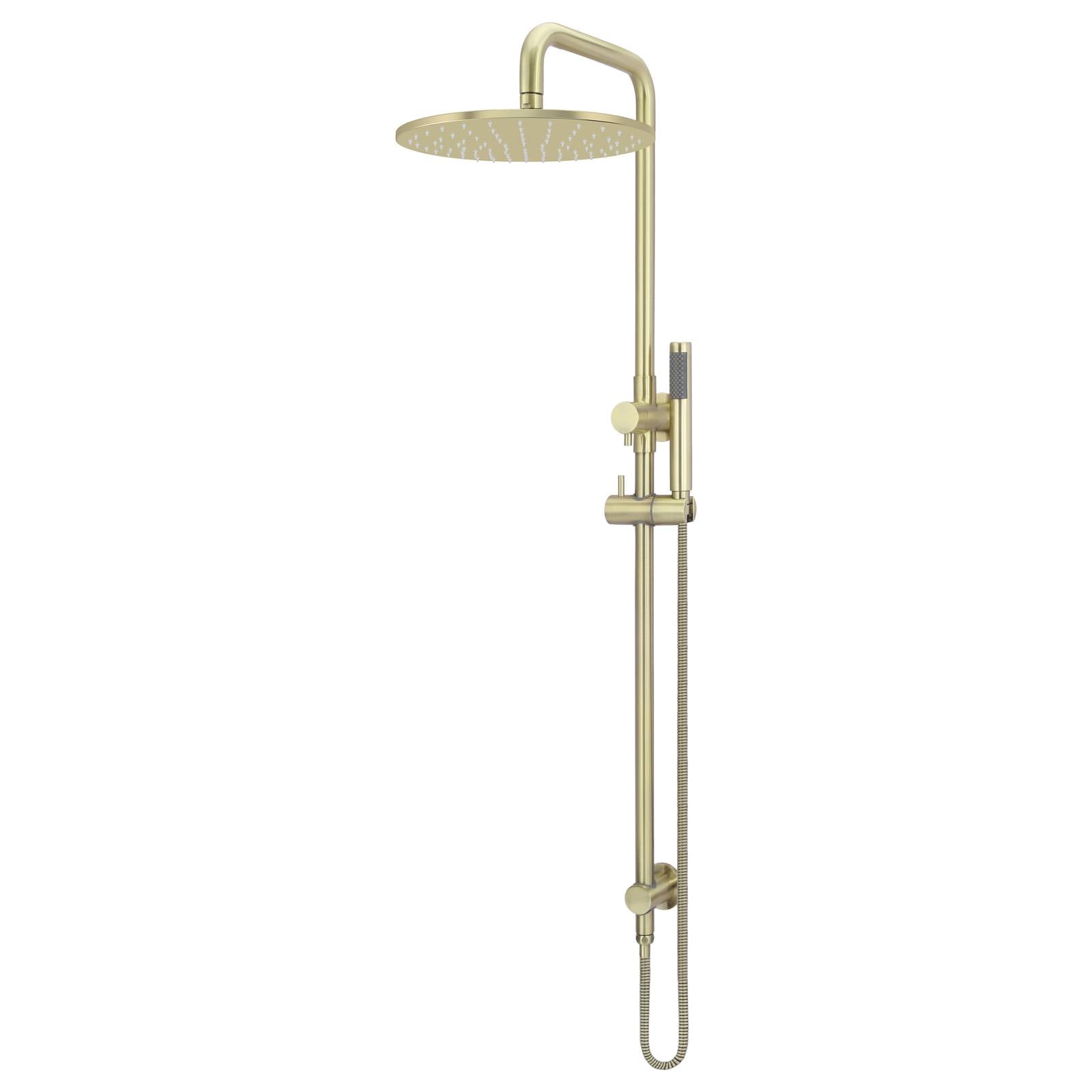 Round Combo Shower Rail, 300mm Rose w Hand Shower, PVD Tiger Bronze