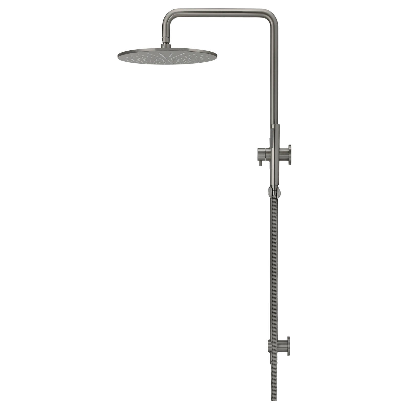 Round Combo Shower Rail, 300mm Rose w Hand Shower, Shadow