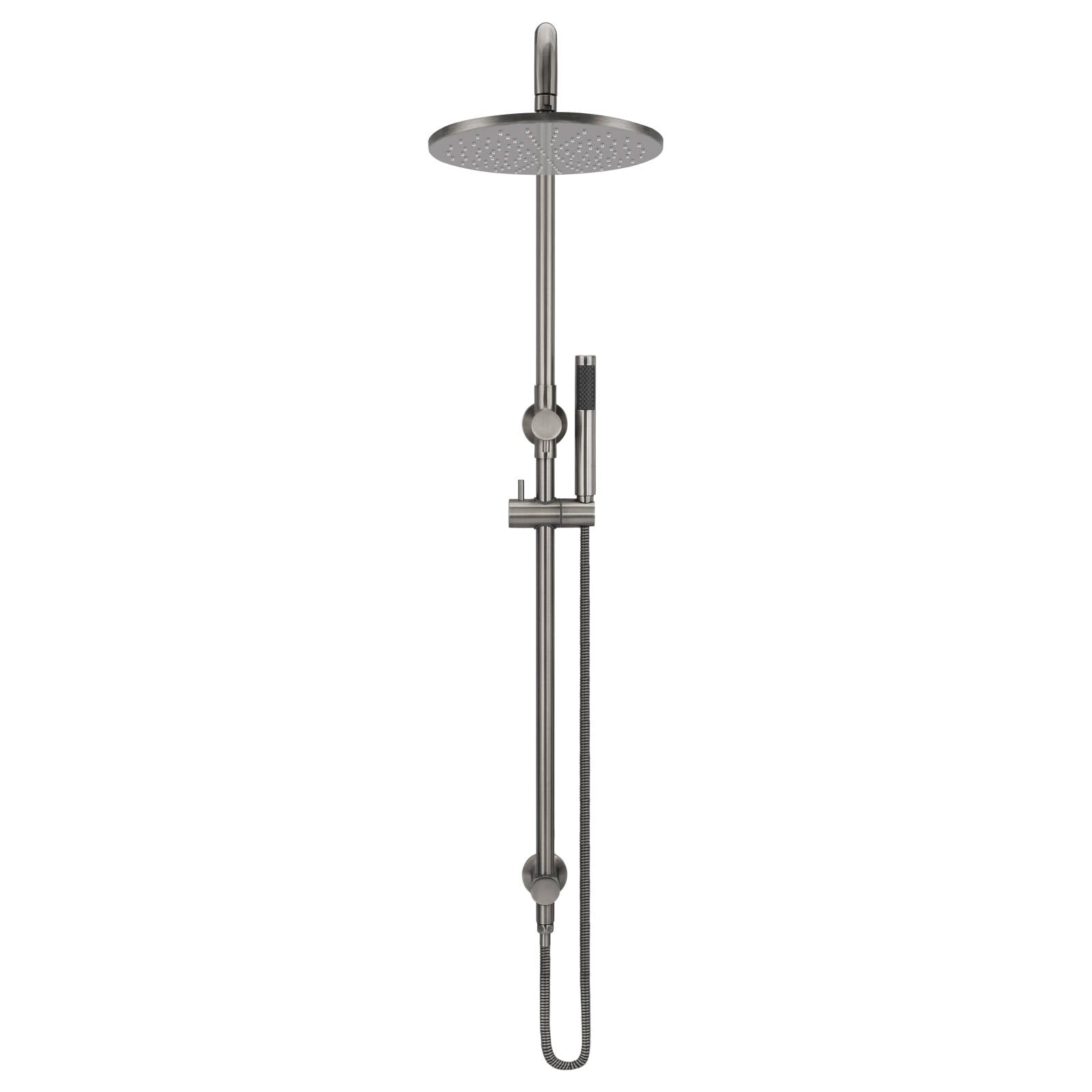 Round Combo Shower Rail, 300mm Rose w Hand Shower, Shadow