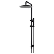 Round Combo Shower Rail, 300mm Rose w Hand Shower, Matte Black