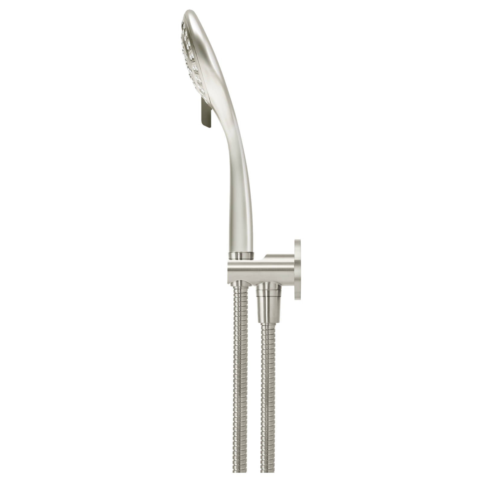Round 3 Function Hand Shower on Fixed Bracket, PVD Brushed Nickel