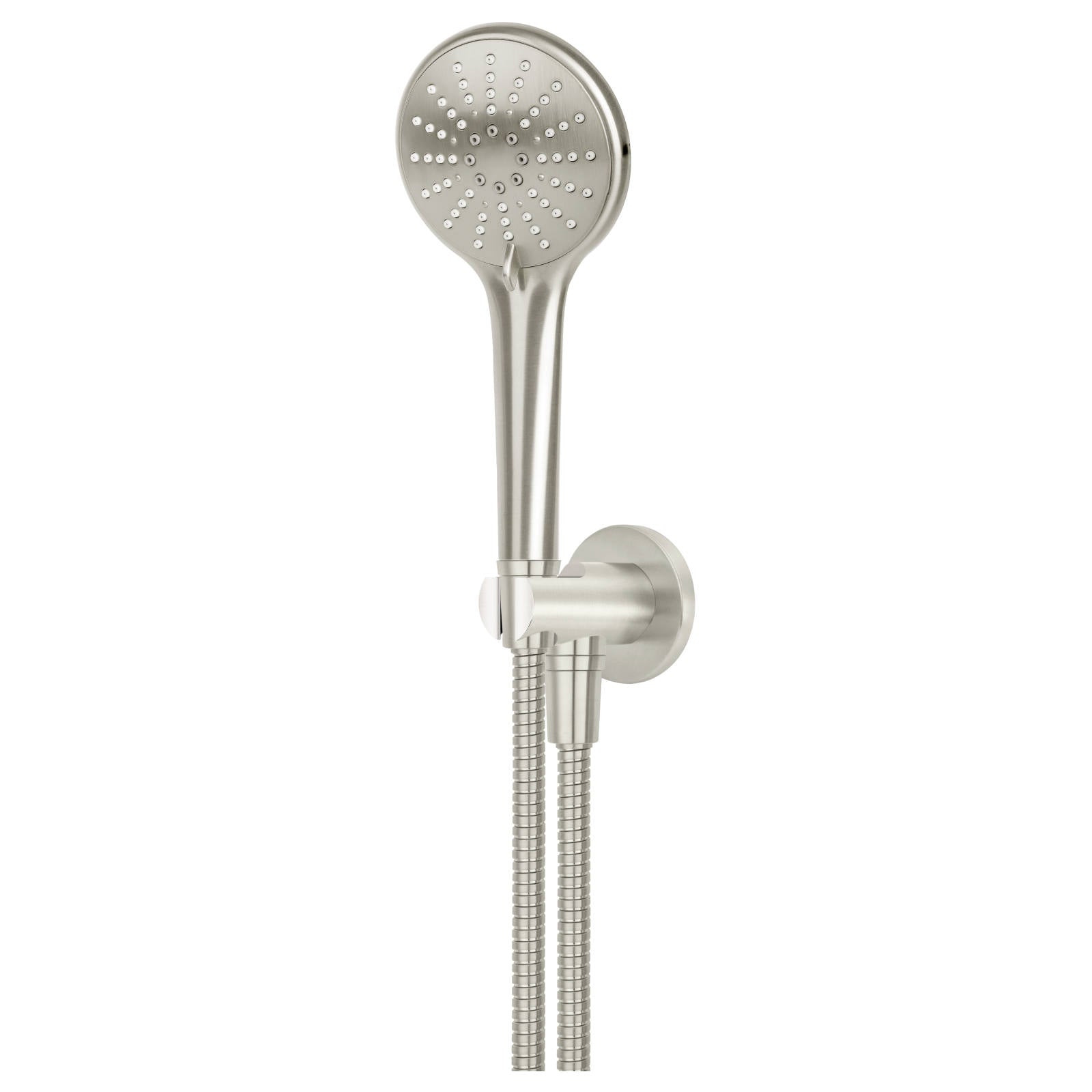 Round 3 Function Hand Shower on Fixed Bracket, PVD Brushed Nickel