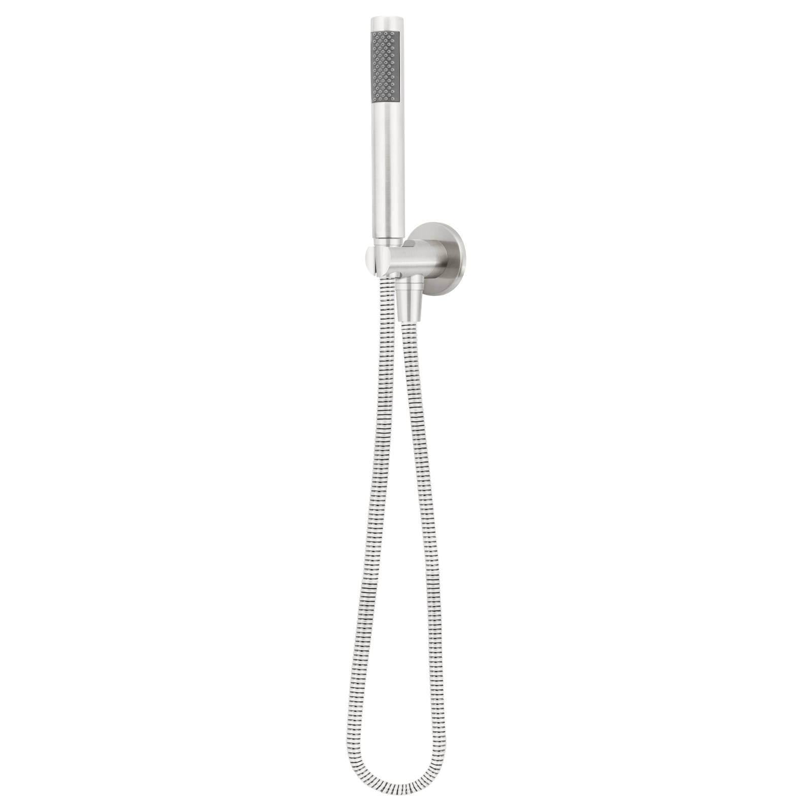 Round Hand Shower on Fixed Bracket, PVD Brushed Nickel