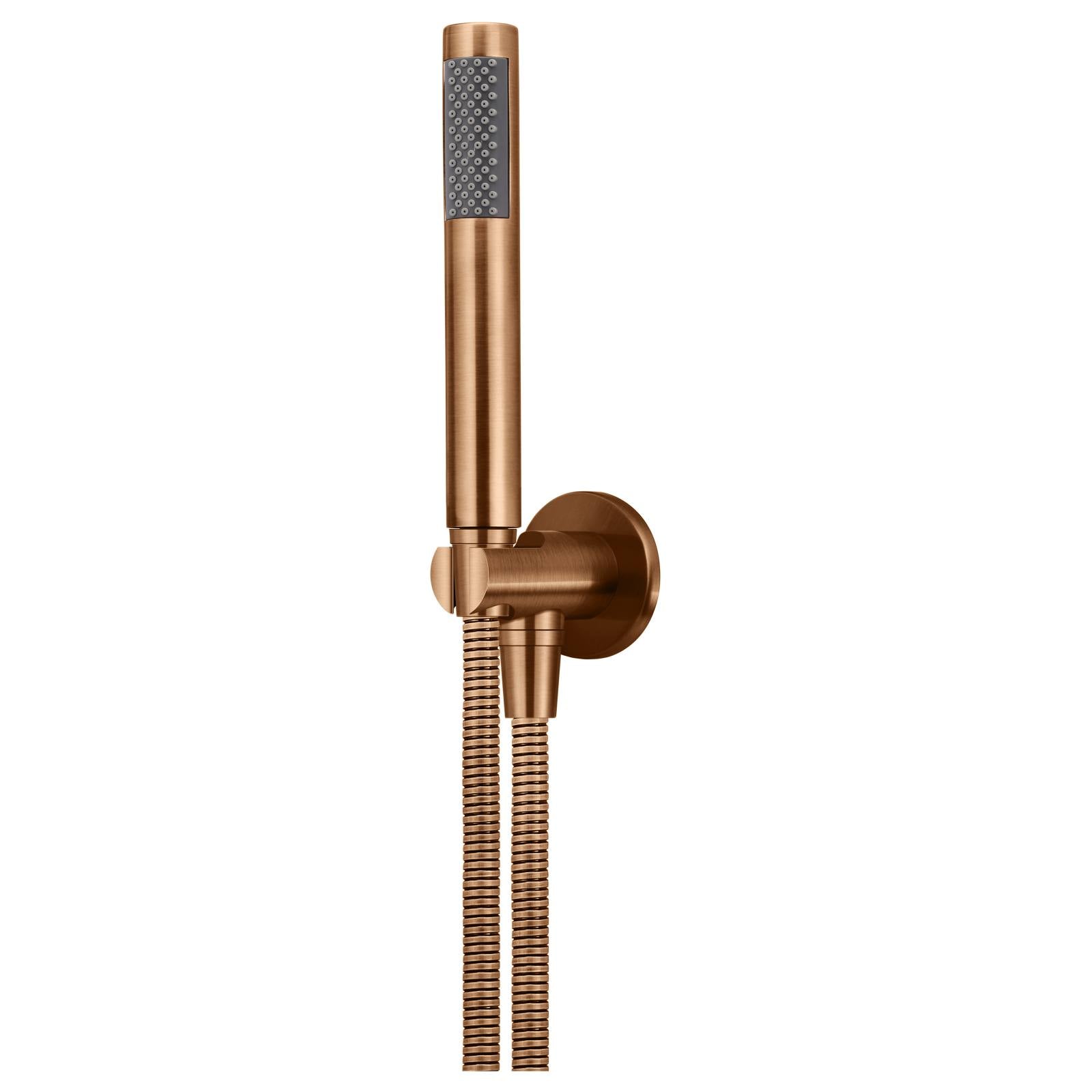 Round Hand Shower on Fixed Bracket, Lustre Bronze