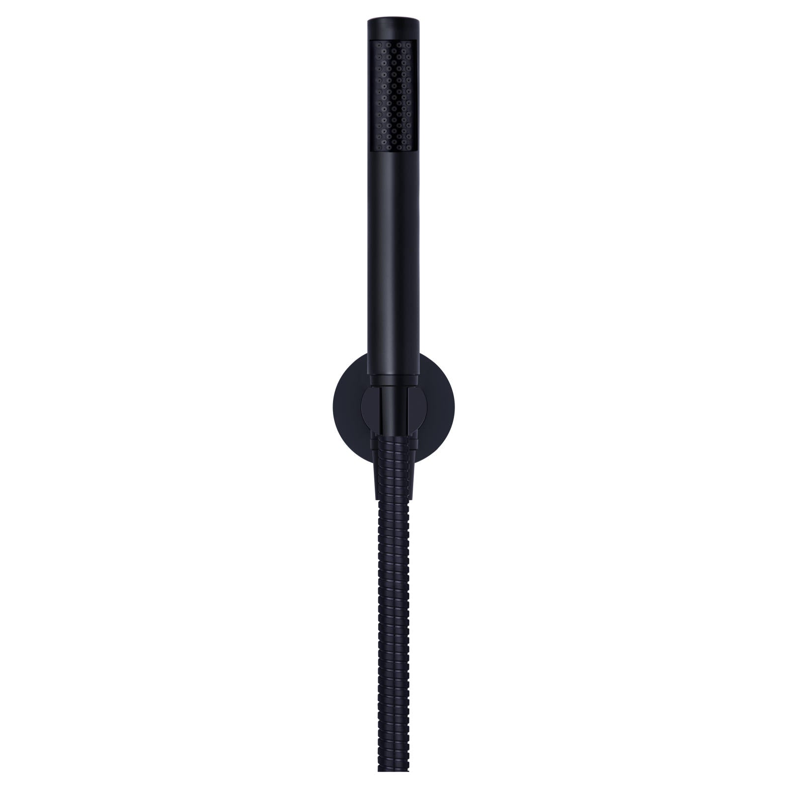 Round Hand Shower on Fixed Bracket, Matte Black