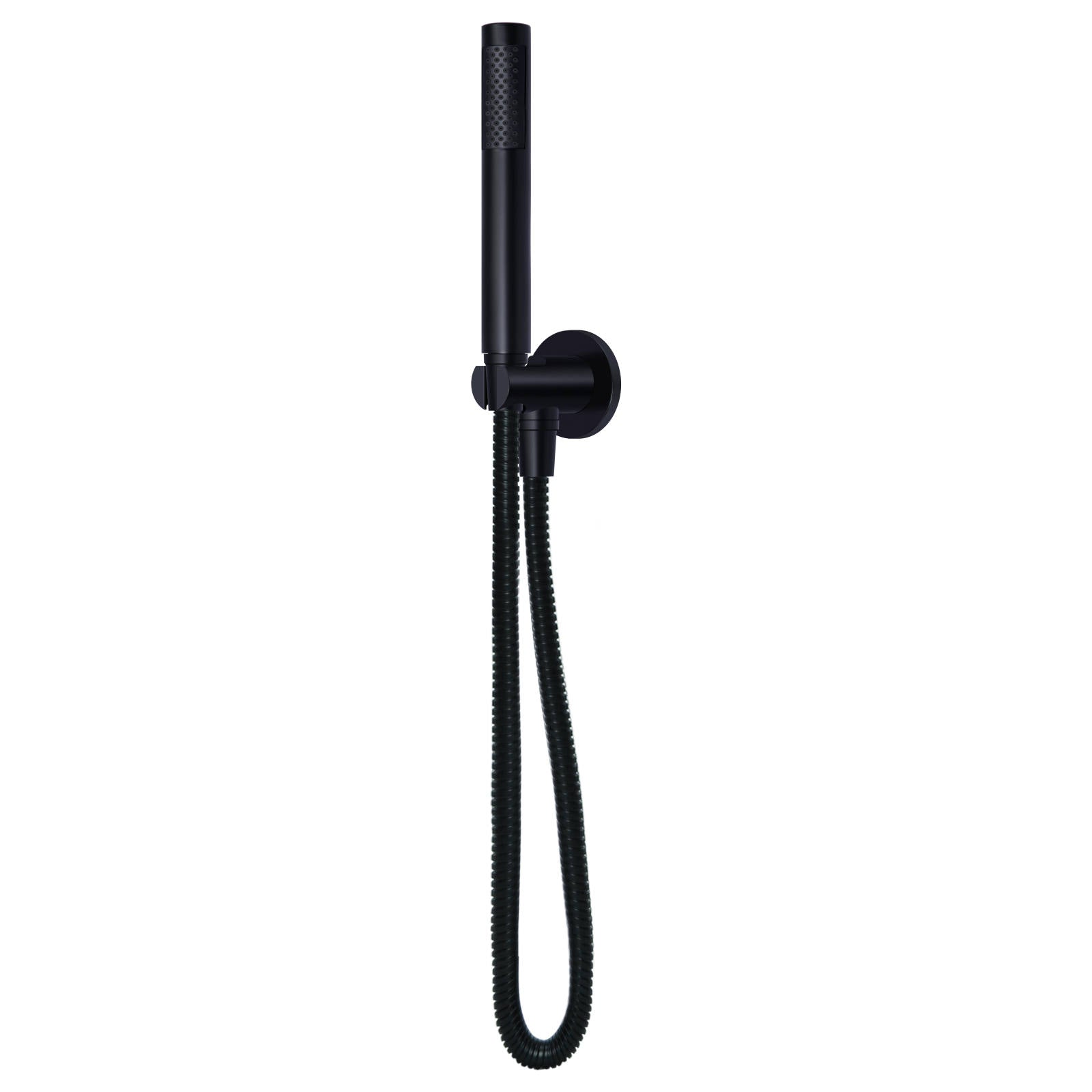 Round Hand Shower on Fixed Bracket, Matte Black